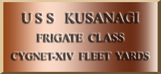 The commissioning dedication plaque of the Mikasa-class frigate U.S.S. Kusanagi NCC-1481